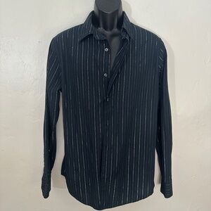 Attentive Metallic Stripe Long Sleeve Shirt Medium Gently worn